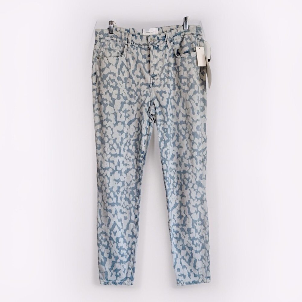 Current/Elliott The High Waist Stiletto Jeans Women's 29 Blue Inky Leopard 32x27